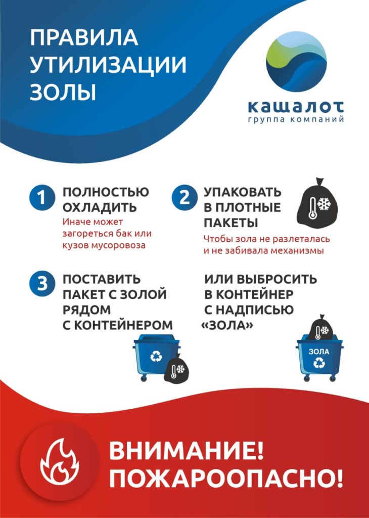 Утилизация золы.