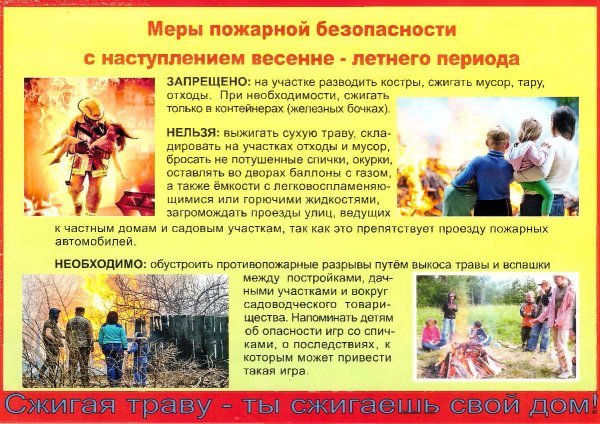 Меры пожарной безопасности при наступлении пожароопасного периода. Меры пожарной безопасности при наступлении пожароопасного периода.
